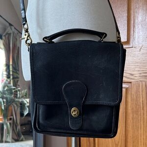Vintage Coach Leather Station Bag 5130 Black USA